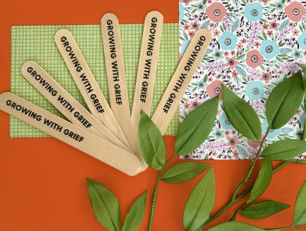 growing with grief wooden markers